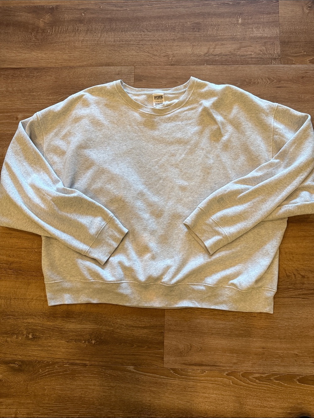 PINK Victoria's Secret Light Gray Oversized Crewneck Sweatshirt XL